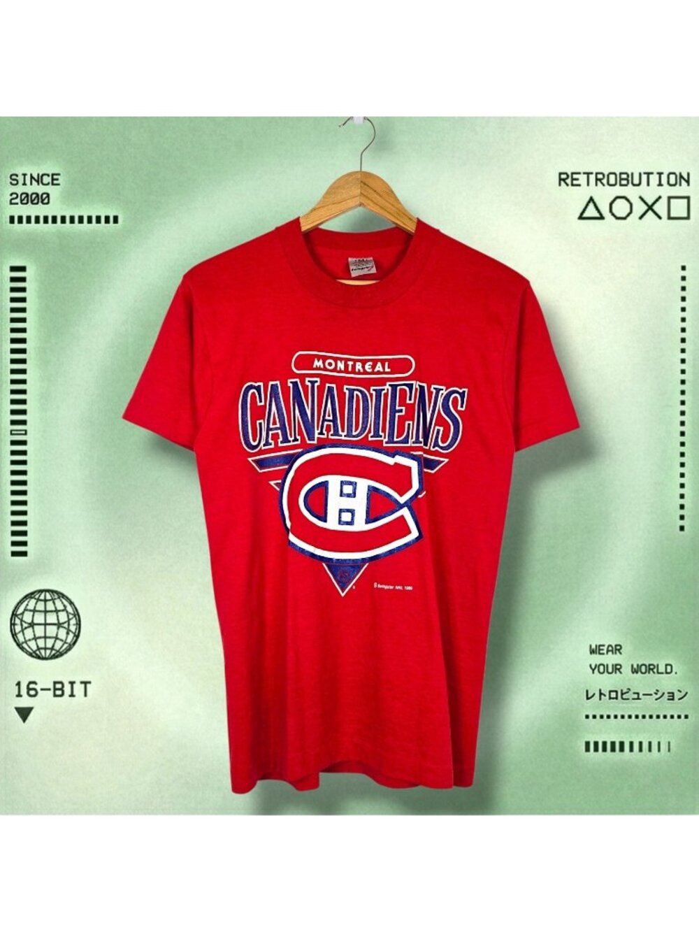 Vintage 1989 Montreal Canadiens NHL Graphic Shirt Red Size M